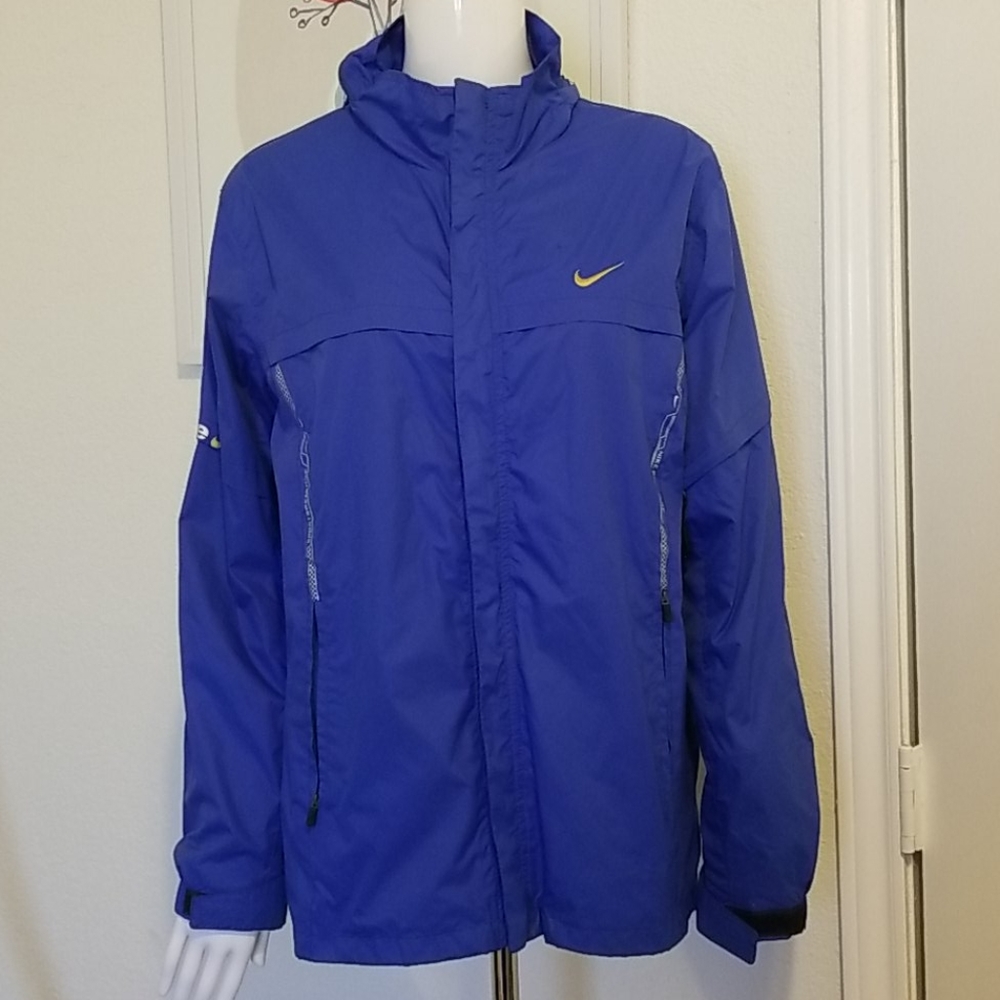 Nike blue training hooded windbreaker jacket size XL
